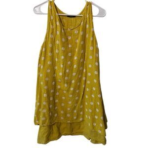 🌹CHERISHH YELLOW POKA DOT LINEN BLEND DRESS